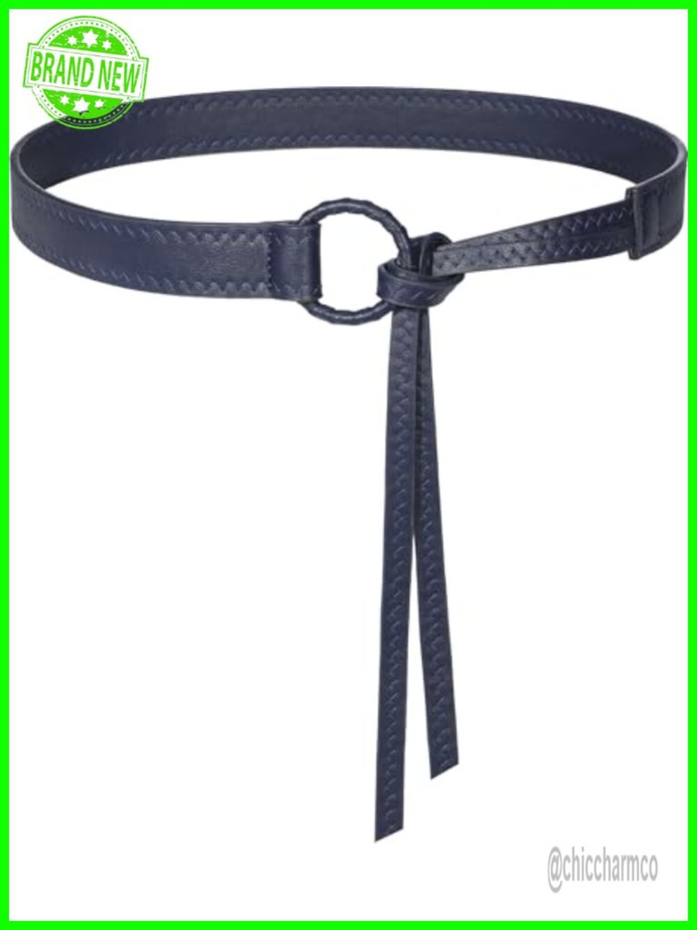 PU Leather Knotted Waist Belt Thin Strap for Dresses